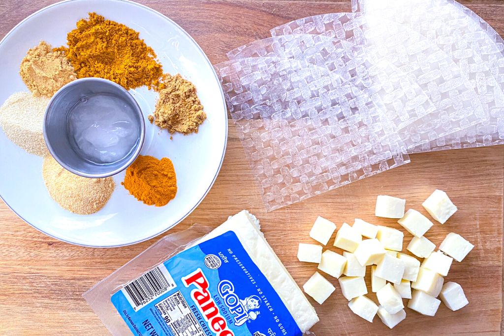 Curry Paneer Rice Paper Puffs-Ingredients